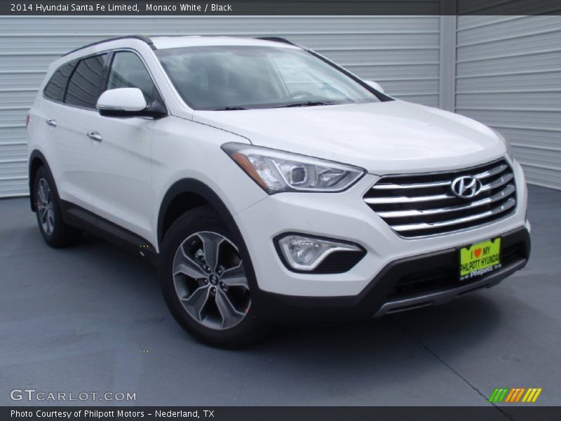 Monaco White / Black 2014 Hyundai Santa Fe Limited