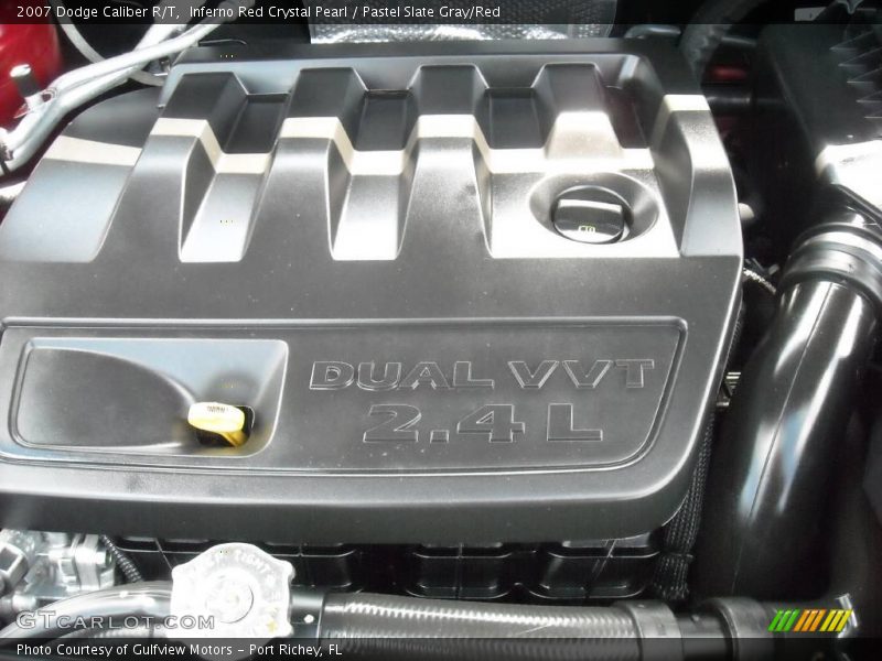Inferno Red Crystal Pearl / Pastel Slate Gray/Red 2007 Dodge Caliber R/T