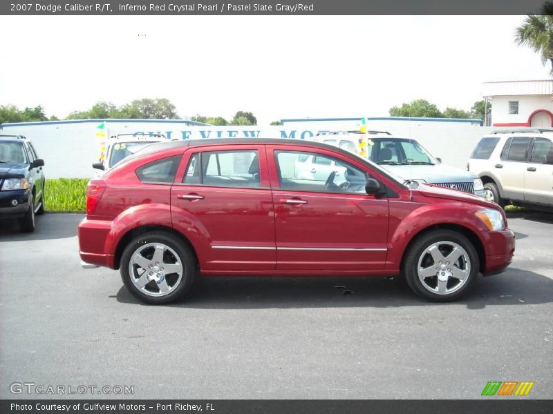 Inferno Red Crystal Pearl / Pastel Slate Gray/Red 2007 Dodge Caliber R/T