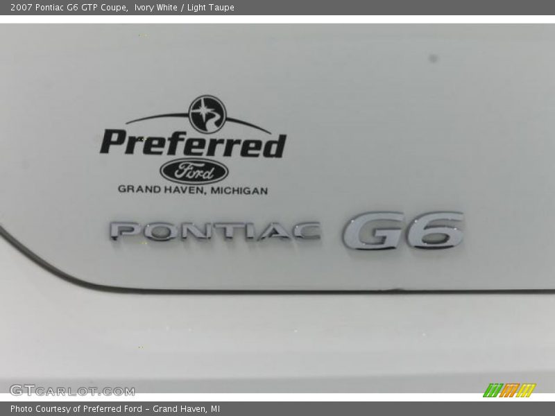 Ivory White / Light Taupe 2007 Pontiac G6 GTP Coupe