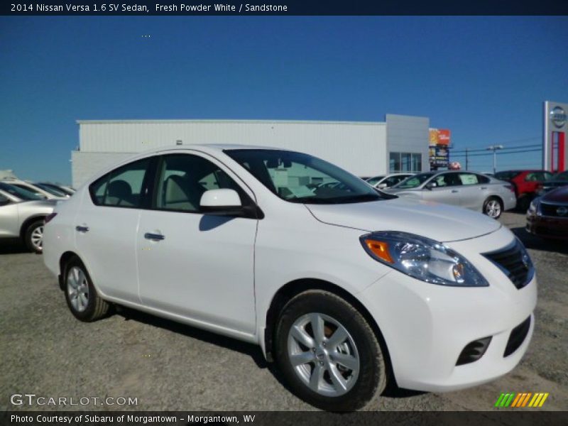 Fresh Powder White / Sandstone 2014 Nissan Versa 1.6 SV Sedan