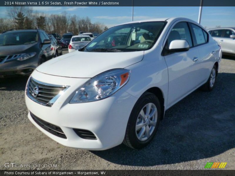 Fresh Powder White / Sandstone 2014 Nissan Versa 1.6 SV Sedan
