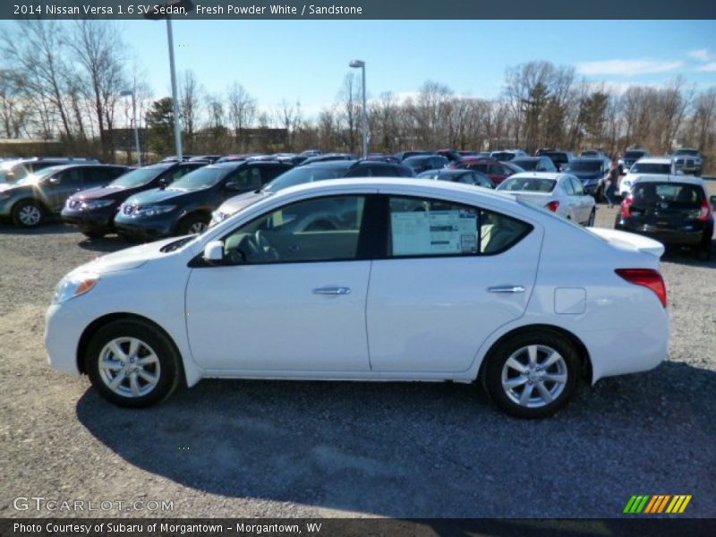 Fresh Powder White / Sandstone 2014 Nissan Versa 1.6 SV Sedan