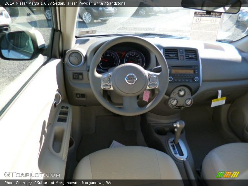Fresh Powder White / Sandstone 2014 Nissan Versa 1.6 SV Sedan