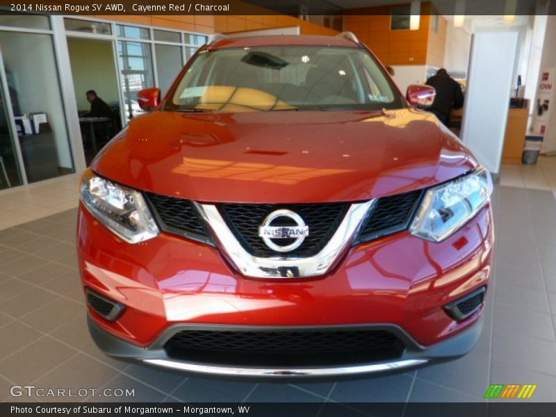 Cayenne Red / Charcoal 2014 Nissan Rogue SV AWD