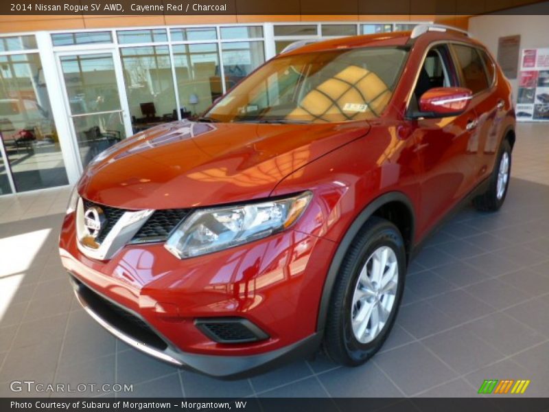 Cayenne Red / Charcoal 2014 Nissan Rogue SV AWD