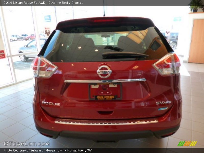Cayenne Red / Charcoal 2014 Nissan Rogue SV AWD