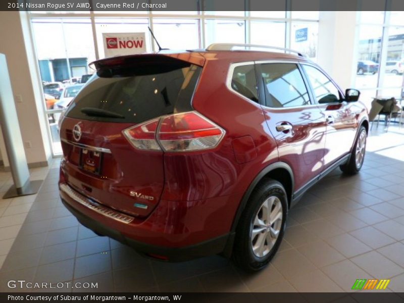 Cayenne Red / Charcoal 2014 Nissan Rogue SV AWD