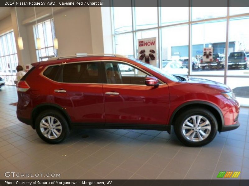 Cayenne Red / Charcoal 2014 Nissan Rogue SV AWD