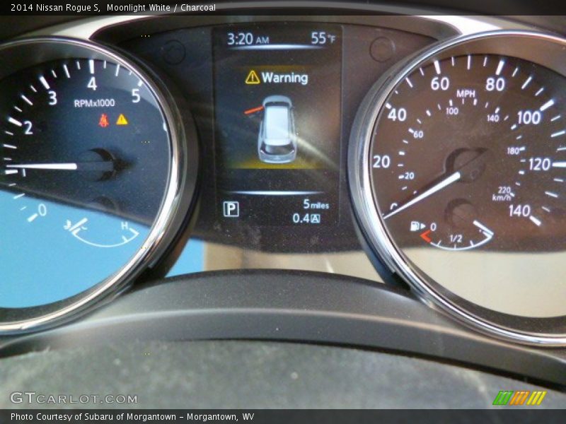 Moonlight White / Charcoal 2014 Nissan Rogue S