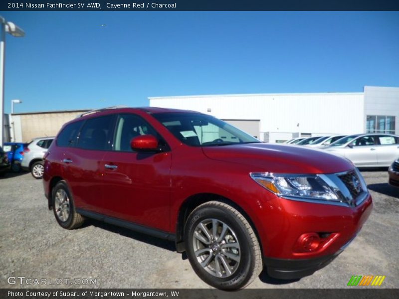 Cayenne Red / Charcoal 2014 Nissan Pathfinder SV AWD