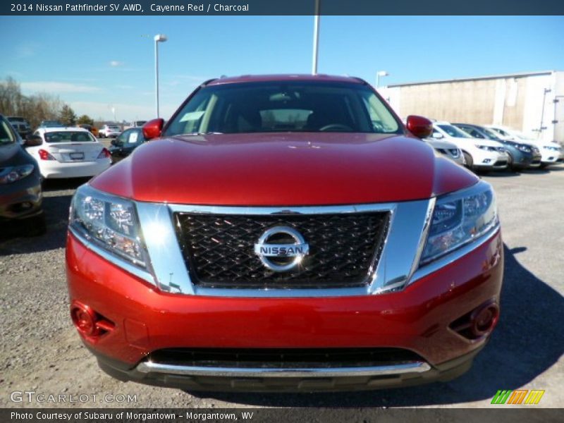 Cayenne Red / Charcoal 2014 Nissan Pathfinder SV AWD