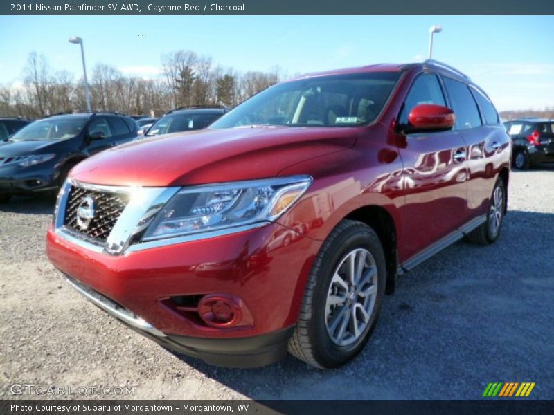 Cayenne Red / Charcoal 2014 Nissan Pathfinder SV AWD