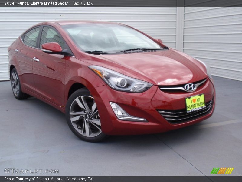 Red / Black 2014 Hyundai Elantra Limited Sedan