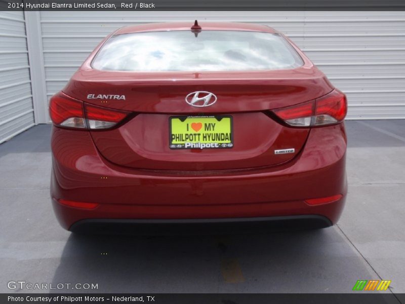 Red / Black 2014 Hyundai Elantra Limited Sedan