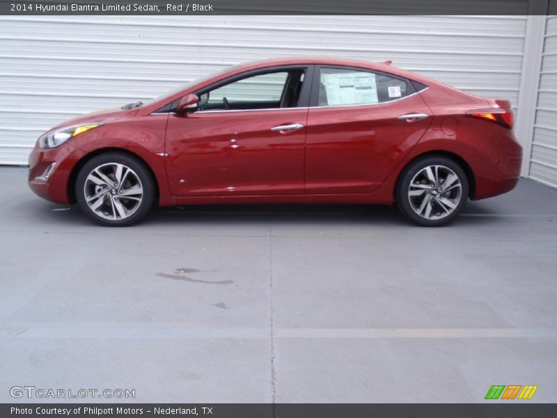 Red / Black 2014 Hyundai Elantra Limited Sedan
