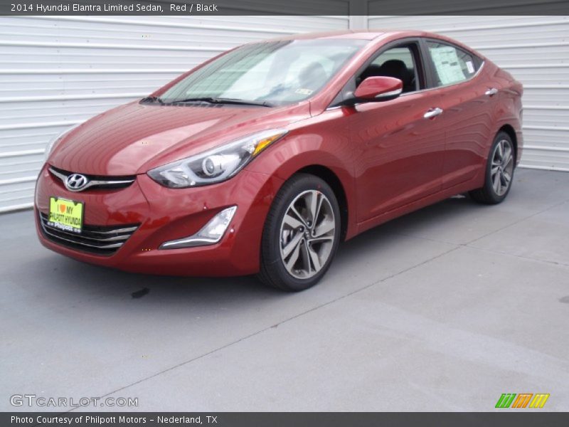 Red / Black 2014 Hyundai Elantra Limited Sedan