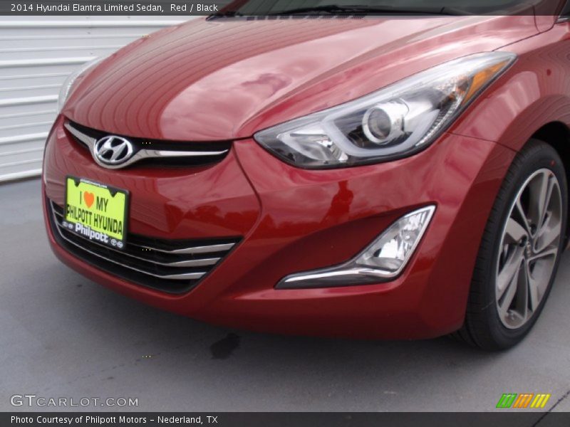 Red / Black 2014 Hyundai Elantra Limited Sedan