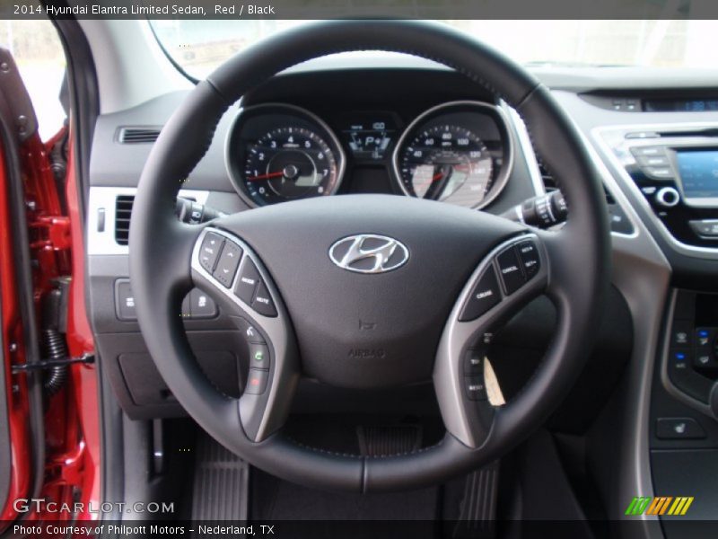 Red / Black 2014 Hyundai Elantra Limited Sedan