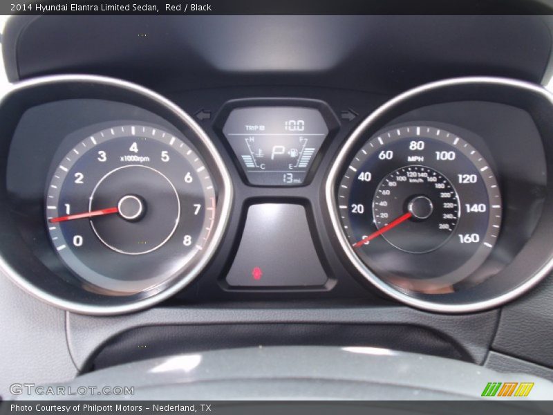 Red / Black 2014 Hyundai Elantra Limited Sedan