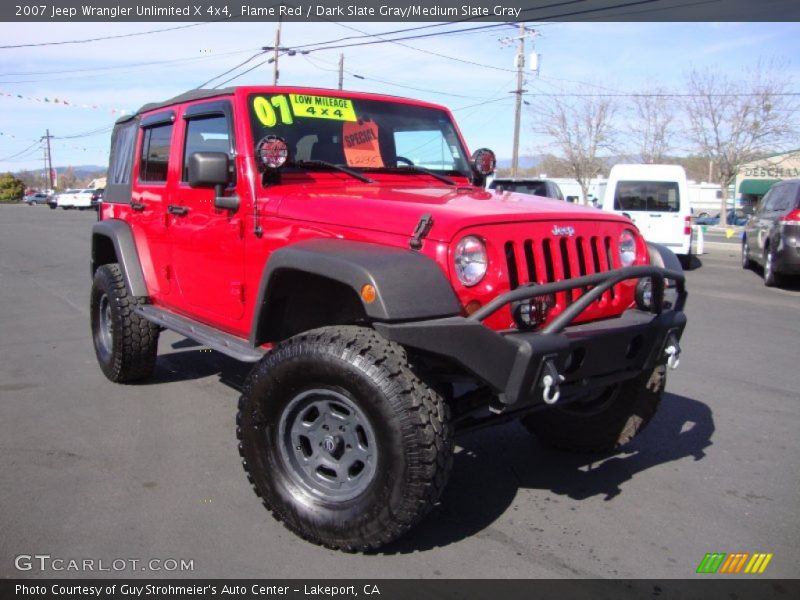 Flame Red / Dark Slate Gray/Medium Slate Gray 2007 Jeep Wrangler Unlimited X 4x4
