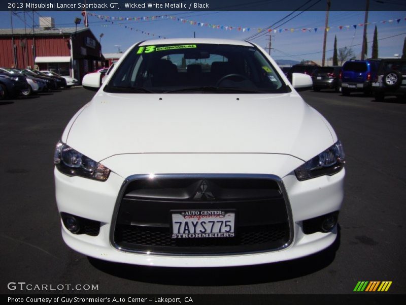 Wicked White Metallic / Black 2013 Mitsubishi Lancer Sportback GT