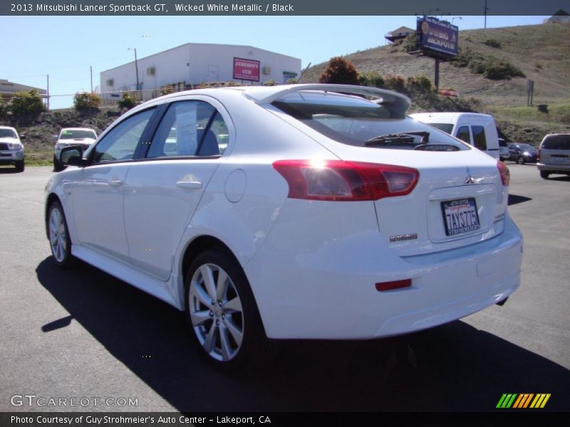 Wicked White Metallic / Black 2013 Mitsubishi Lancer Sportback GT