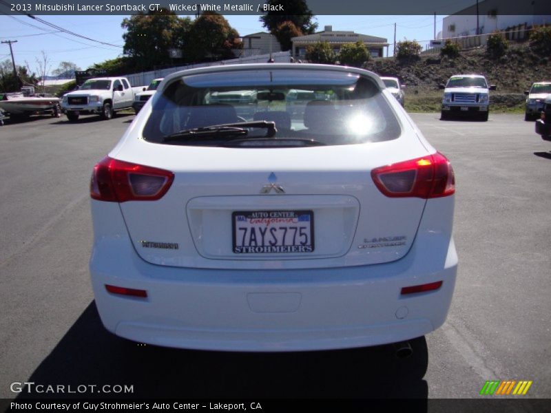 Wicked White Metallic / Black 2013 Mitsubishi Lancer Sportback GT