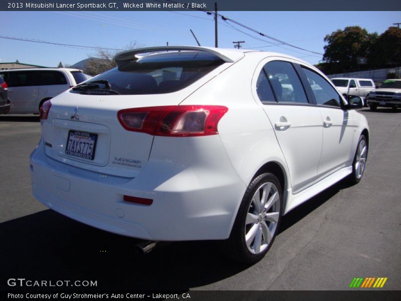 Wicked White Metallic / Black 2013 Mitsubishi Lancer Sportback GT