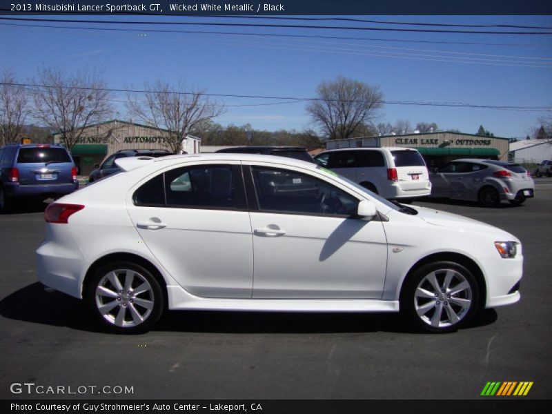 Wicked White Metallic / Black 2013 Mitsubishi Lancer Sportback GT