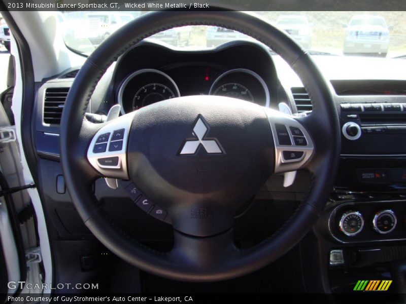 Wicked White Metallic / Black 2013 Mitsubishi Lancer Sportback GT