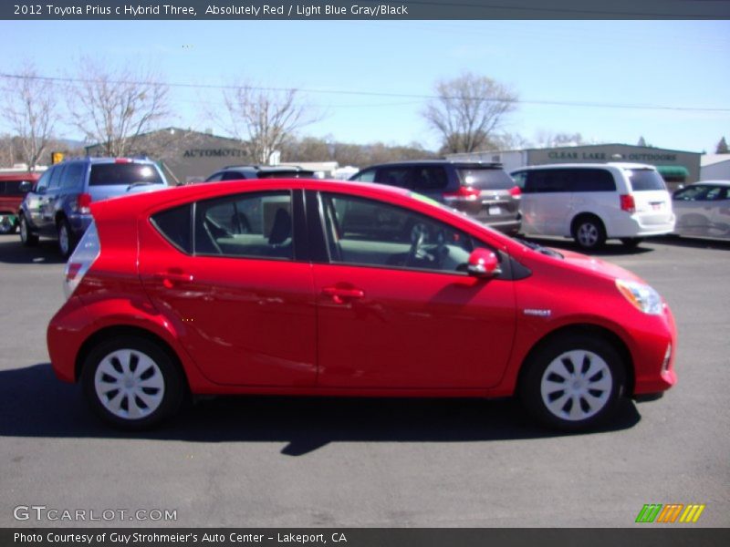 Absolutely Red / Light Blue Gray/Black 2012 Toyota Prius c Hybrid Three