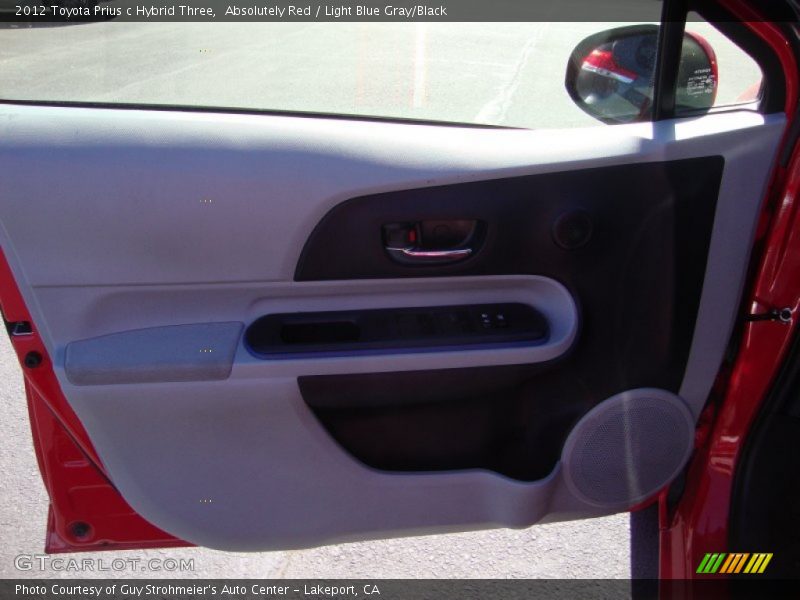 Absolutely Red / Light Blue Gray/Black 2012 Toyota Prius c Hybrid Three