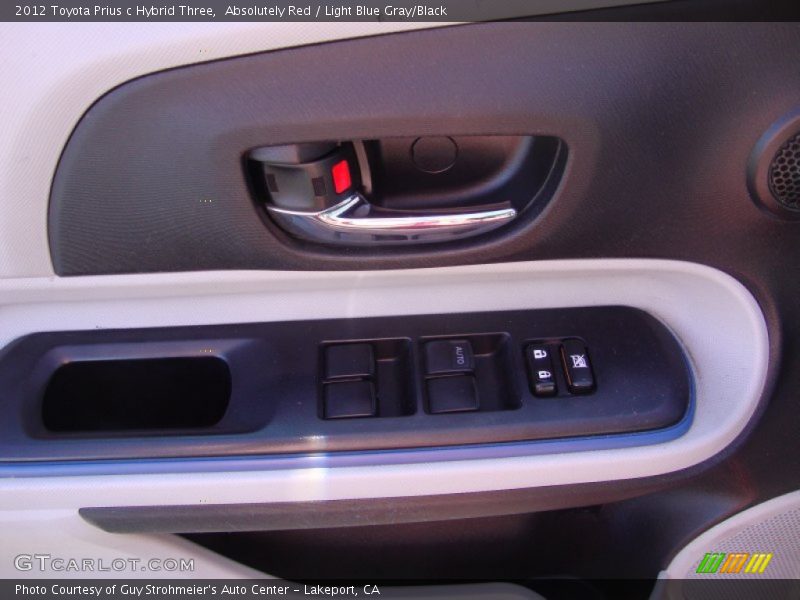 Absolutely Red / Light Blue Gray/Black 2012 Toyota Prius c Hybrid Three