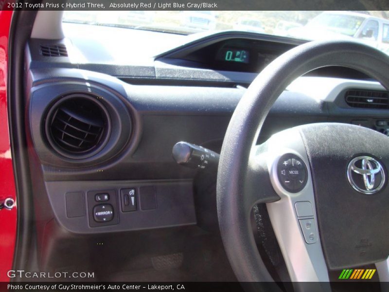 Absolutely Red / Light Blue Gray/Black 2012 Toyota Prius c Hybrid Three