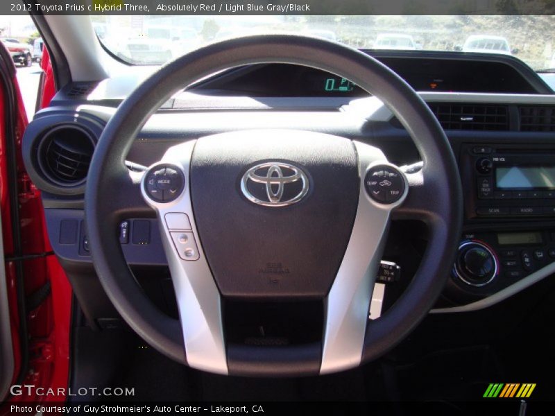 Absolutely Red / Light Blue Gray/Black 2012 Toyota Prius c Hybrid Three