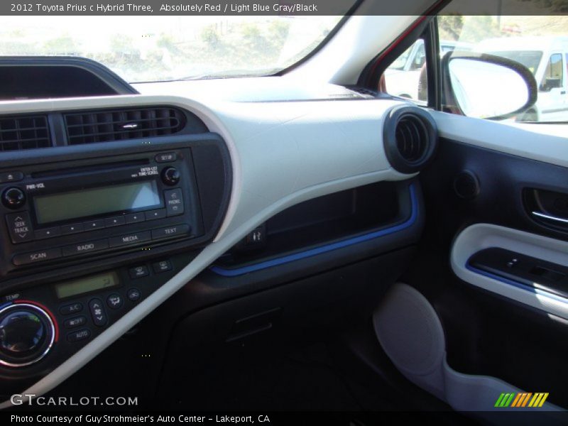 Absolutely Red / Light Blue Gray/Black 2012 Toyota Prius c Hybrid Three