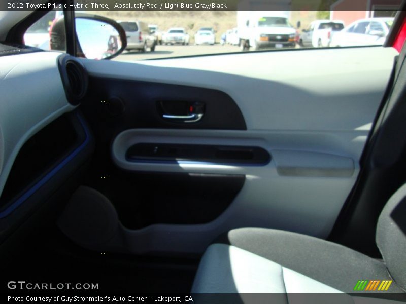 Absolutely Red / Light Blue Gray/Black 2012 Toyota Prius c Hybrid Three