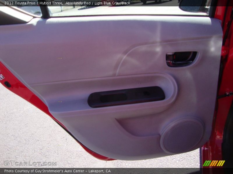 Absolutely Red / Light Blue Gray/Black 2012 Toyota Prius c Hybrid Three