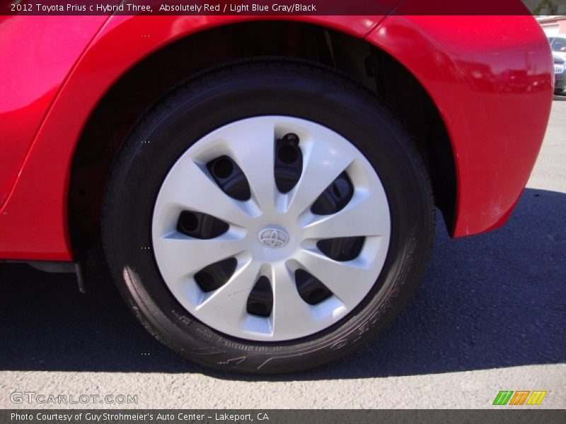 Absolutely Red / Light Blue Gray/Black 2012 Toyota Prius c Hybrid Three