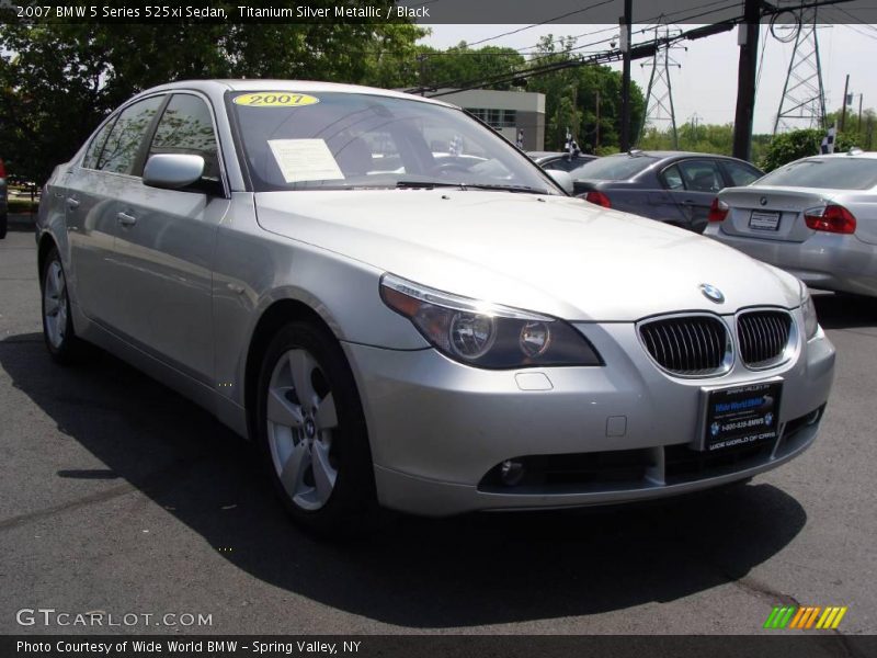 Titanium Silver Metallic / Black 2007 BMW 5 Series 525xi Sedan