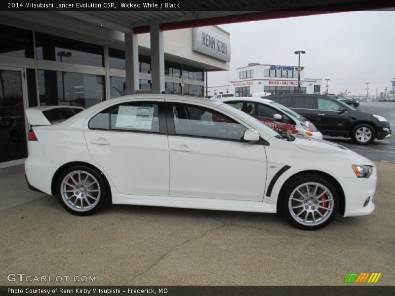 Wicked White / Black 2014 Mitsubishi Lancer Evolution GSR