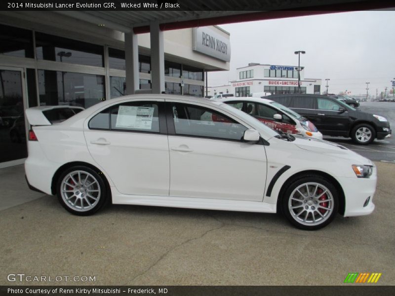 Wicked White / Black 2014 Mitsubishi Lancer Evolution GSR