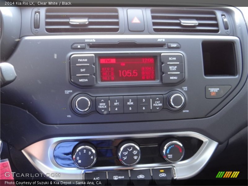 Clear White / Black 2014 Kia Rio LX