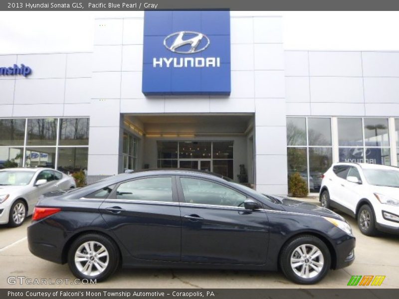 Pacific Blue Pearl / Gray 2013 Hyundai Sonata GLS