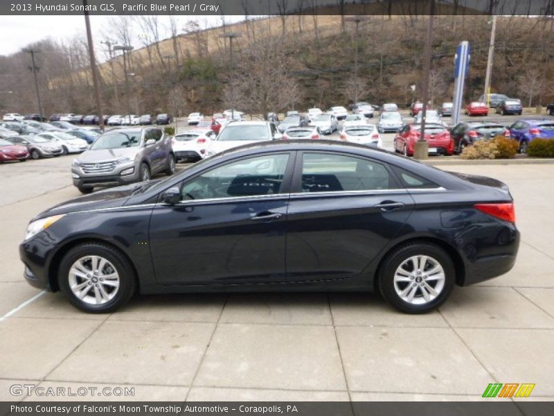 Pacific Blue Pearl / Gray 2013 Hyundai Sonata GLS