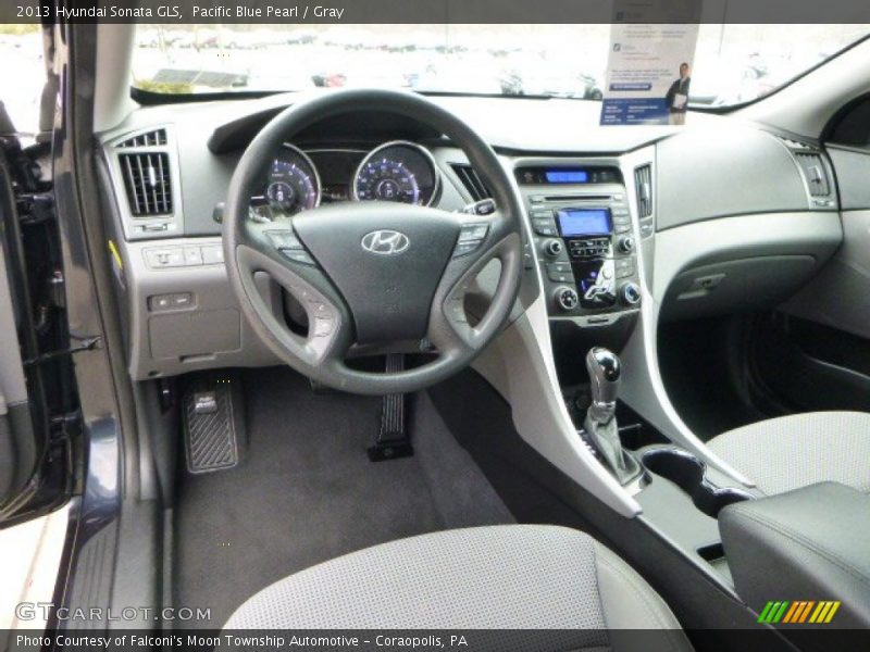 Pacific Blue Pearl / Gray 2013 Hyundai Sonata GLS