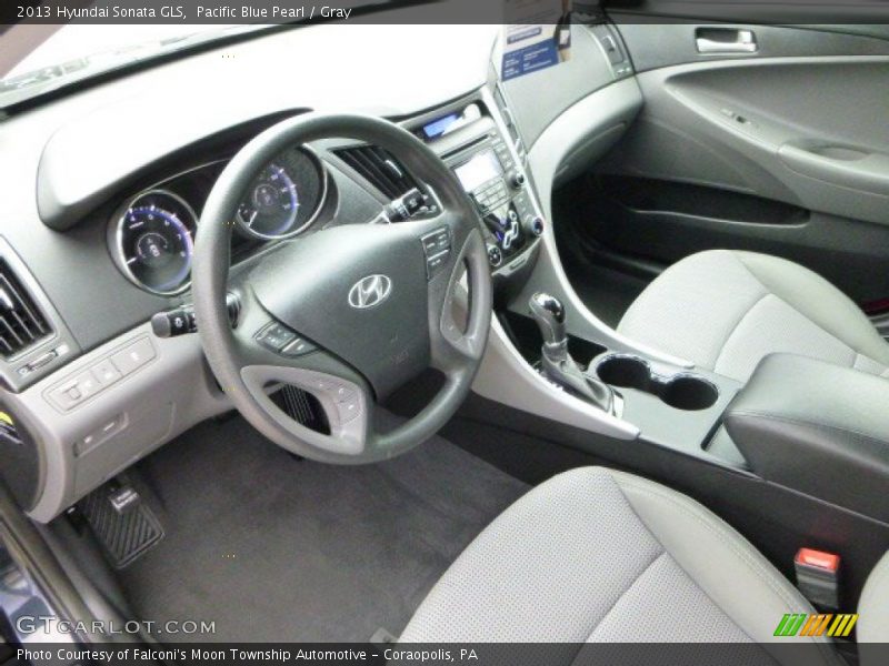 Pacific Blue Pearl / Gray 2013 Hyundai Sonata GLS