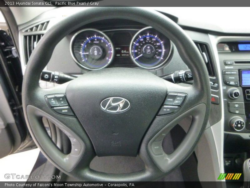Pacific Blue Pearl / Gray 2013 Hyundai Sonata GLS