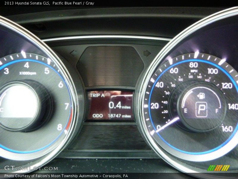Pacific Blue Pearl / Gray 2013 Hyundai Sonata GLS